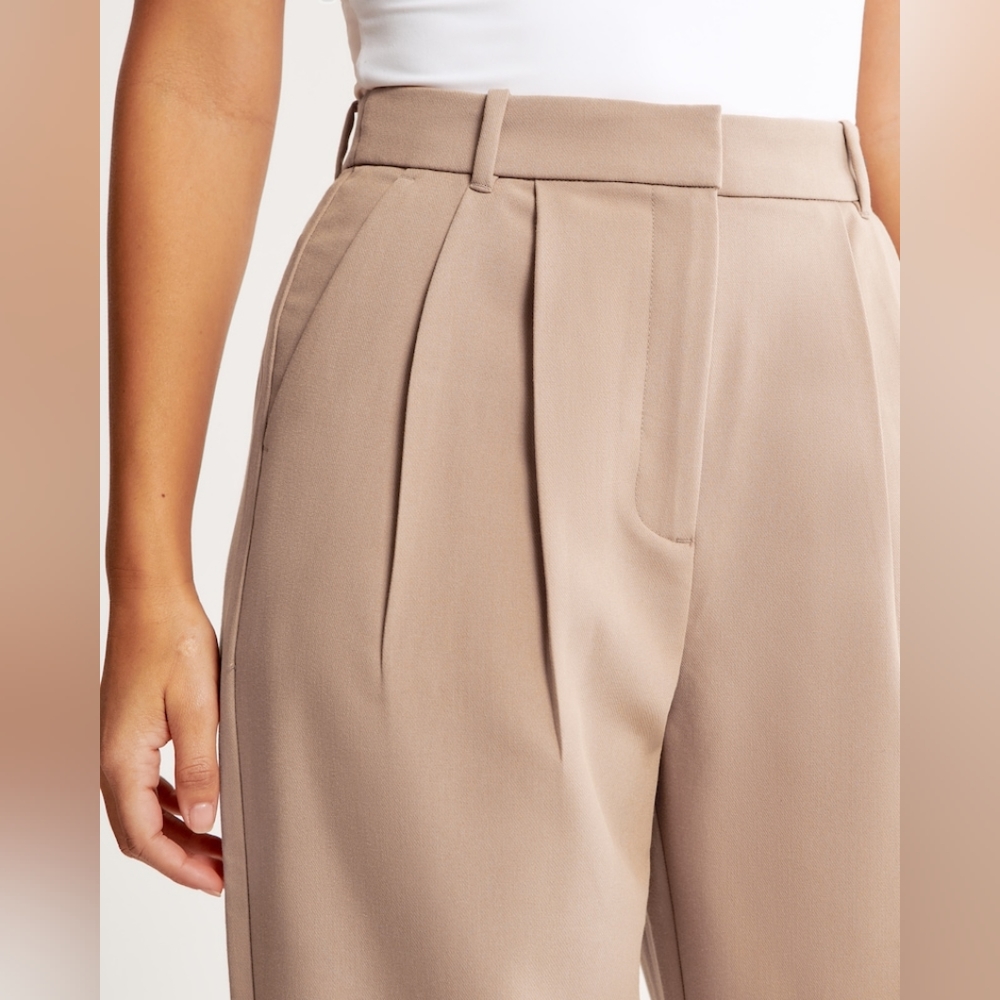 Curve Love A&F Sloane Tailored Pant, Brown 24 SHORT - Picture 2 of 10